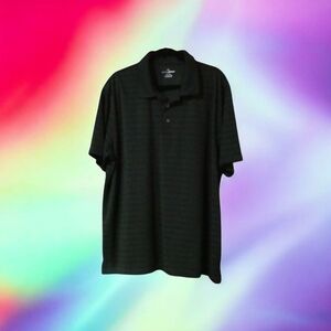 GRAND SLAM GOLF SHORT SLEEVE MEN'S SHIRT‎ XXL VGC COLOR: BLK. STRIPE